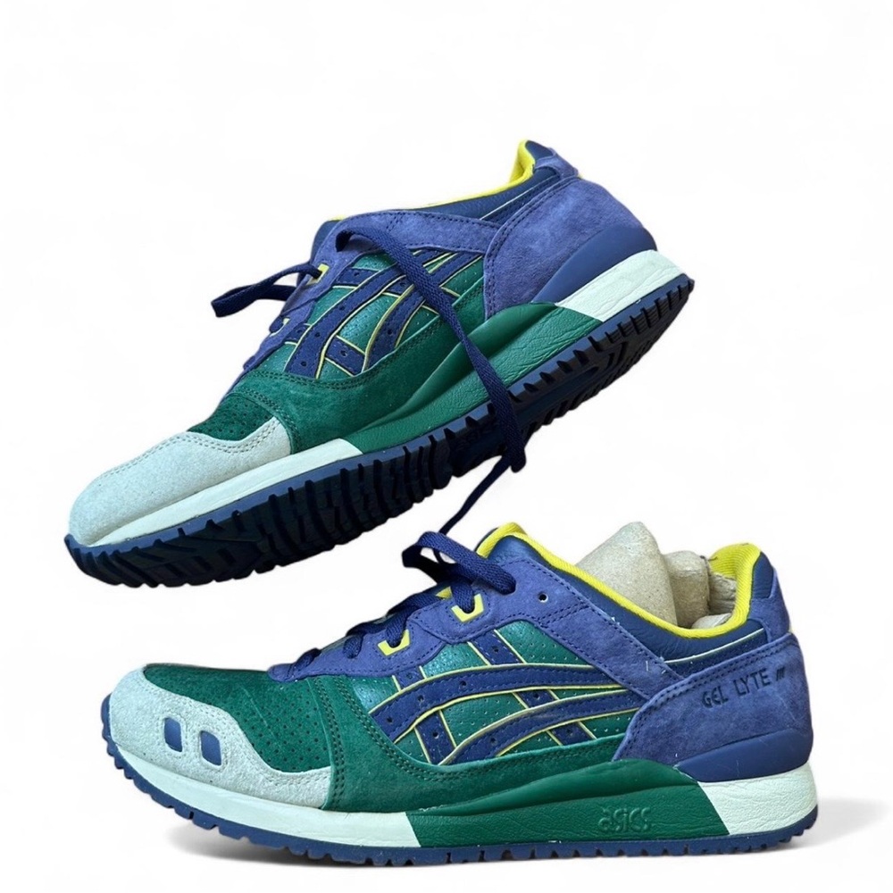Asics Gel Lyte III Blue and Green Sneakers